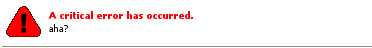 Screenshot einer Fehlermeldung eines Onlineshops: Aha?